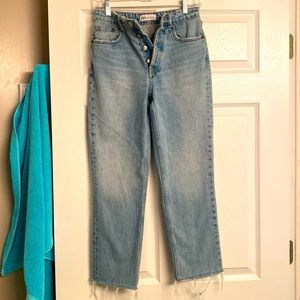 Women's high rise button fly ZARA jeans